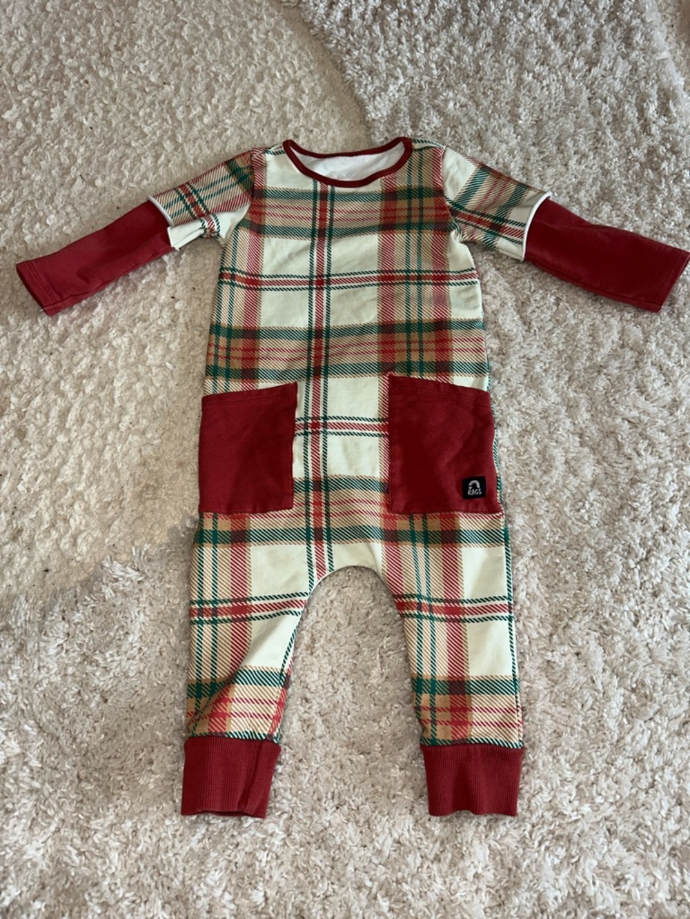 Rags Christmas Plaid onesie